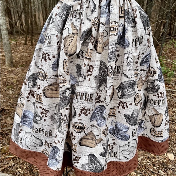 Vintage Coffee Latte Print Retro Pinup Dress with Pockets - Picture 5 of 5